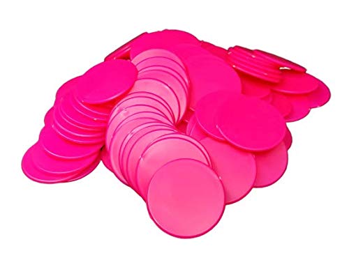 Nimida Plastic Round Plain Coin/Token/Chips For Board Games And Other Uses | Colour - Pink