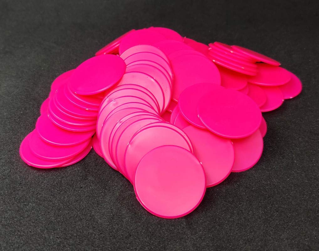 Nimida Plastic Round Plain Coin/Token/Chips For Board Games And Other Uses | Colour - Pink