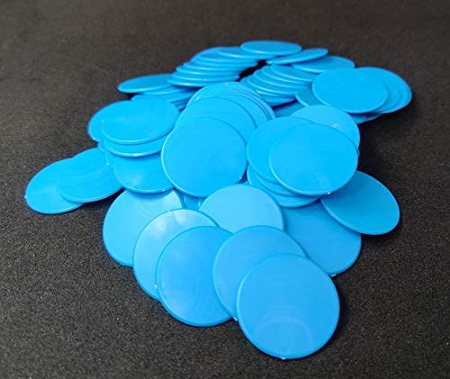 Nimida Plastic Round Plain Coin/Token/Chips For Board Games And Other Uses | Colour - Blue