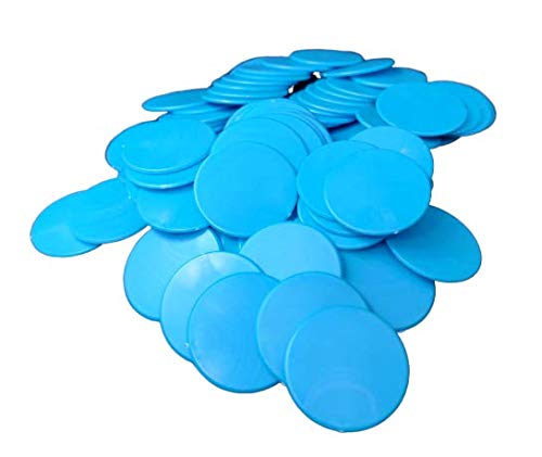 Nimida Plastic Round Plain Coin/Token/Chips For Board Games And Other Uses | Colour - Blue