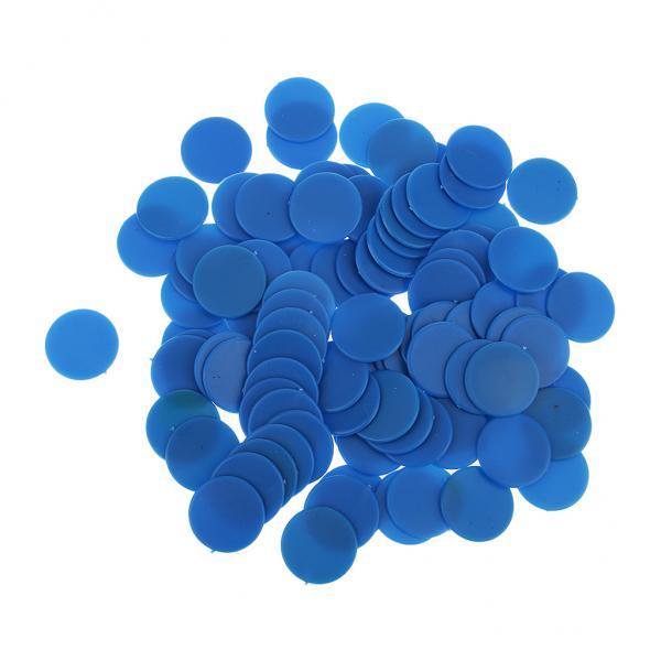 Nimida Plastic Round Plain Coin/Token/Chips For Board Games And Other Uses | Colour - Blue