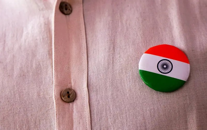 Nimida Indian National Flag Round | Metal & Plastic | Lapel Pin/Brooch/Badge | Size 4.5 cm