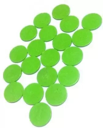 Nimida Plastic Round Plain Coin/Token/Chips For Board Games And Other Uses | Colour - Green