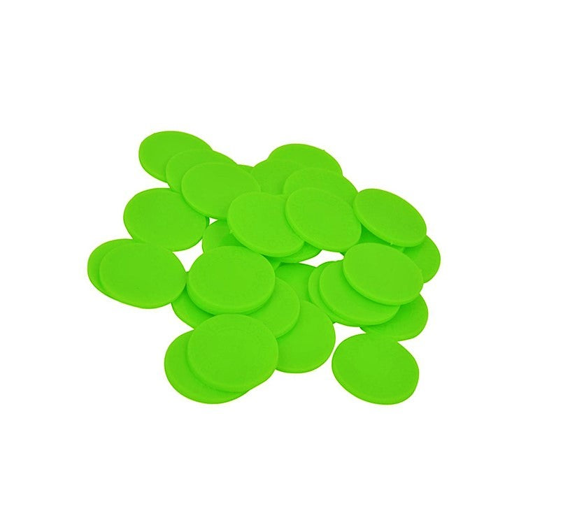 Nimida Plastic Round Plain Coin/Token/Chips For Board Games And Other Uses | Colour - Green