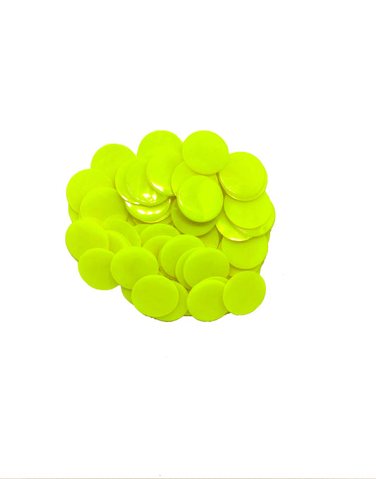 Nimida Plastic Round Plain Coin/Token/Chips For Board Games And Other Uses | Colour - Yellow