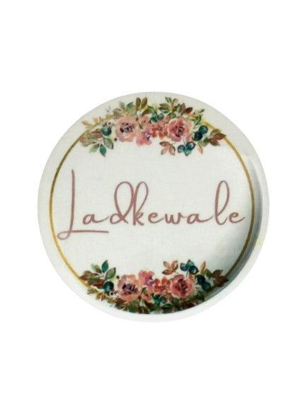 Nimida Ladkewale Printed Round Button Badges | Steel Pin | Dulhewala Badges | Sober Design | Batches for Wedding, Bachelor/Reception party and Events