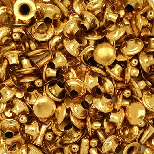 Nimida™ Single Cap Rivets | Brass | Size-7 mm | Golden | for DIY Leather Craft |