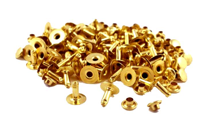 Nimida™ Single Cap Rivets | Brass | Size-7 mm | Golden | for DIY Leather Craft |