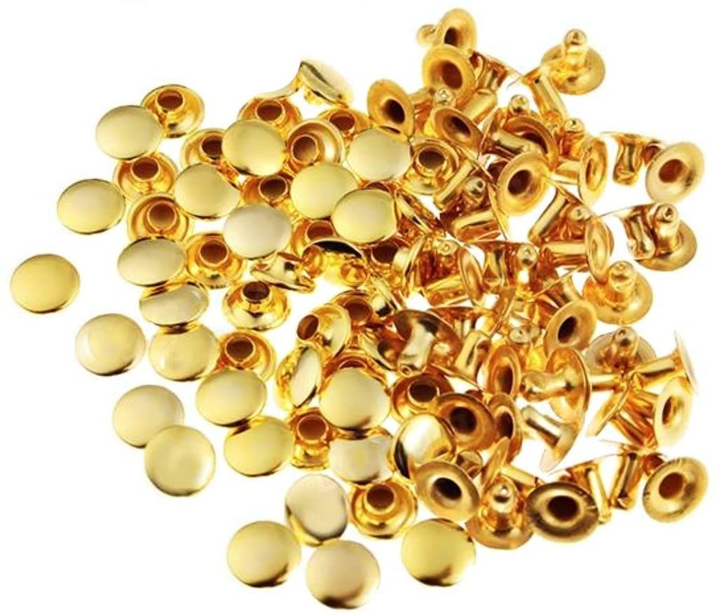 Nimida™ Single Cap Rivets | Brass | Size-7 mm | Golden | for DIY Leather Craft |