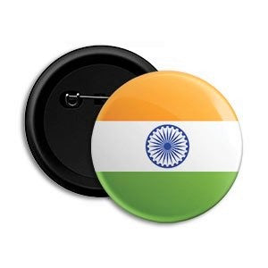 Nimida Indian Flag Badge for Republic and Independence Day| Mixed Design | Metal & Plastic | Size 4.5 cm |