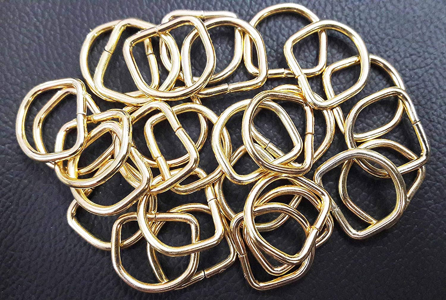 Nimida D Rings 1” useful for 0.75" inch strap | Golden Buckles for Straps Ties Belts Bags, Handmade Un-Welded Connect Buckle for Leather Bags Garment Clothes Luggage, Purse