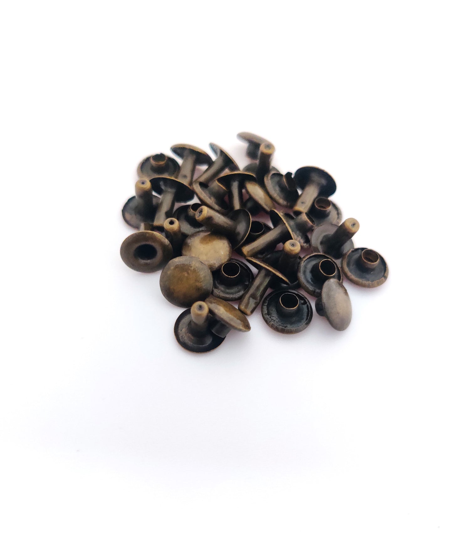 Nimida™ Double Cap Rivets | Bronze Colour |Metal | Large Size-9 mm | for DIY Leather Craft |