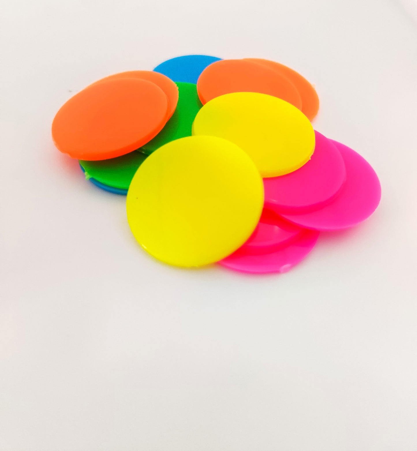 Nimida Plastic Round Plain Coin/Token/Chips For Board Games And Other Uses Five Colours - 20 Each | Total 100 Nos | Mini Combo