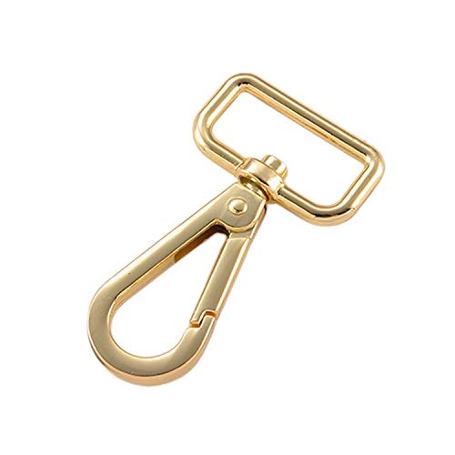 Nimida Metal Lobster Clamp/Clasps/Swivel/Dog Hook | Rectangular Style for Leather Craft DIY Crafts Purse and Bags - Golden Colour | Good for 3/4 Belt |