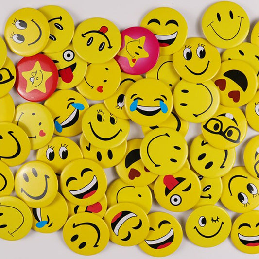 Nimida® Smiley Emoji Expression Pin Badge | Multi Design | Gang Brooch | Party Favour | Return gift | Large size 4.5 cm |