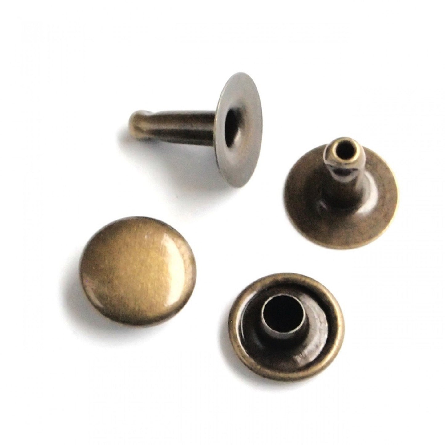 Nimida™ Double Cap Rivets | Bronze Colour |Metal | Large Size-9 mm | for DIY Leather Craft |