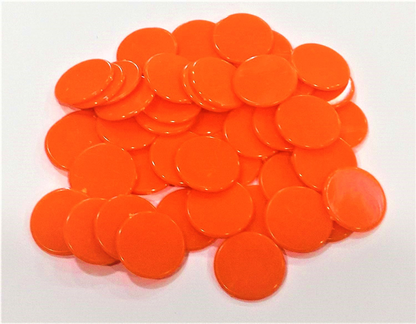 Nimida Plastic Round Plain Coin/Token/Chips For Board Games And Other Uses | Colour - Orange