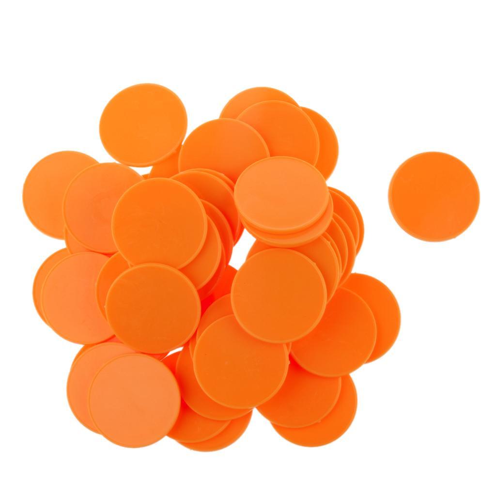 Nimida Plastic Round Plain Coin/Token/Chips For Board Games And Other Uses | Colour - Orange