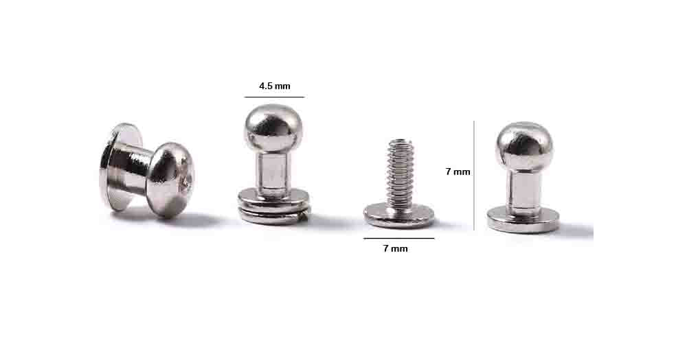 Nimida™ Nipple Head Round Threaded Chicago Screw Belt Screw Rivet Stud - for Buckle Leather Craft Bag Belt