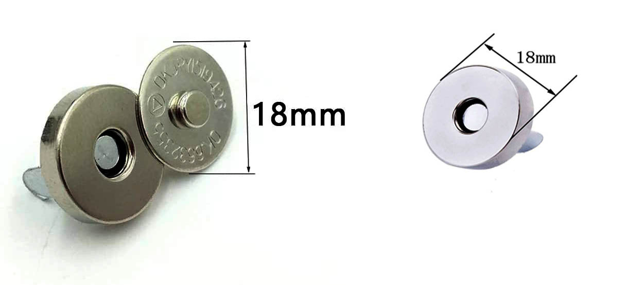 Nimida Magnetic Button Snaps Clasps Fasteners Closure 18 mm - Nickel/Silver - for Sewing, Clutch, Purses, Tote, Handbags, Clothes, Leather